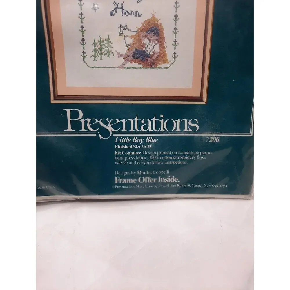 Presentations Cross Stitch Kit Sampler Little Boy Blue 7206 9x12